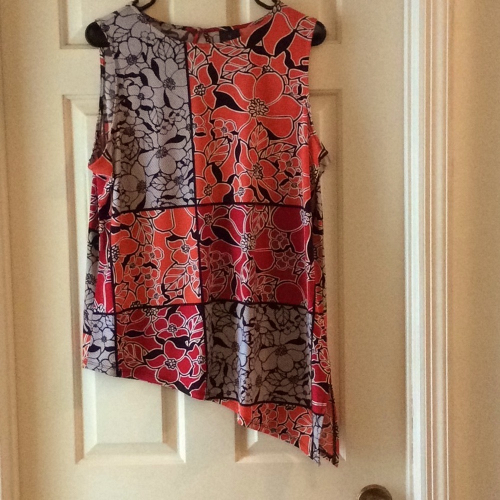 Worthington Sleeveless Top with Angled Hem.